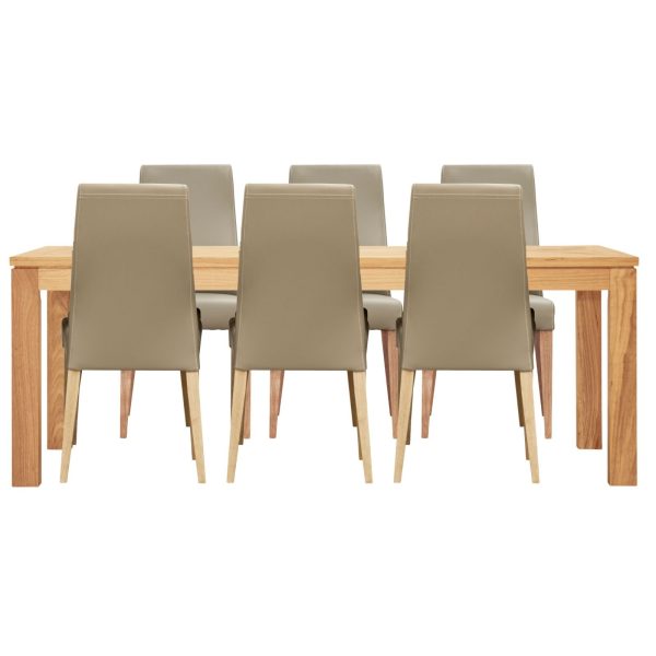 Rosemallow 7pc Dining Set 180cm Table 6 Silver PU Chair Solid Messmate Timber Online