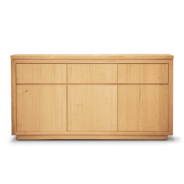 Rosemallow Buffet Table 165cm 3 Door 3 Drawer Solid Messmate Timber - Natural Online Sale