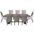 Florence  9pc Dining Table Set 230cm 6 Fabric 2 Carver Chair French Provincial Hot on Sale