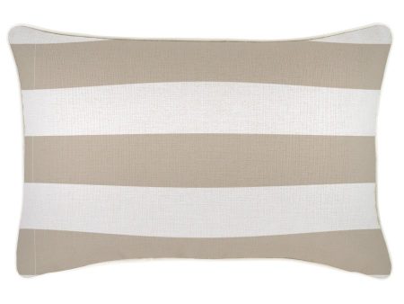 Cushion Cover-With Piping-Deck Stripe Beige-35cm x 50cm Discount