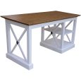 Beechworth Study Computer Desk 150cm Office Executive Table Pine Wood - Grey For Discount