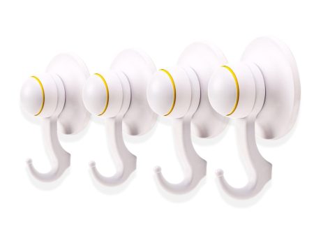 KiahLoc 4PC White 56mm Suction Hook Removable Discount