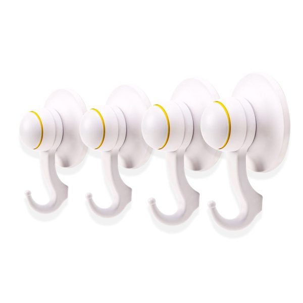 KiahLoc 4PC White 56mm Suction Hook Removable Discount