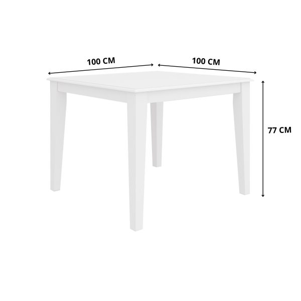 Daisy Dining Table 100cm Solid Acacia Timber Wood Hampton Furniture - White Online now