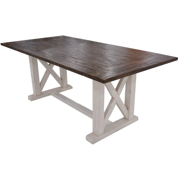 Erica Dining Table 200cm Solid Acacia Timber Wood Hampton Furniture Brown White Online Sale