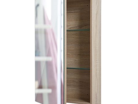 La Bella Oak Bathroom Mirror Cabinet Wall Single Door Shaving Storage 45 x 72 cm Fashion