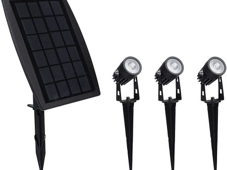 3 x LED Spotlights Powered Solar Garden Lights Outdoor Waterproof (Warm White) For Sale