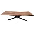 Lantana Dining Table 240cm Live Edge Solid Acacia Timber Wood Metal Leg -Natural Online