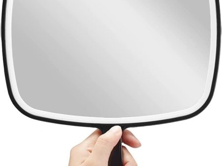 Extra Large Black Handheld Mirror with Handle (31,5 x 23 cm) Supply