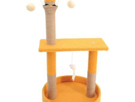 Plush Cat Tree | 75cm Yellow Supply