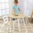 Round Table and 2 Chair Set for children (White Natural) Discount