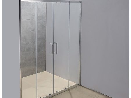 1400-1600mm Sliding Door Safety Glass Shower Screen Chrome By Della Francesca Fashion