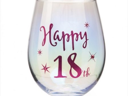 18th Birthday Irid Wine Glass Hot on Sale