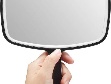 Extra Large Black Handheld Mirror with Handle (24 x 16 cm) Discount