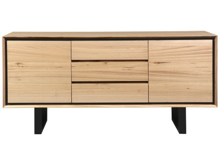 Aconite Buffet Table 180cm 2 Door 3 Drawer Solid Messmate Timber Wood - Natural For Sale