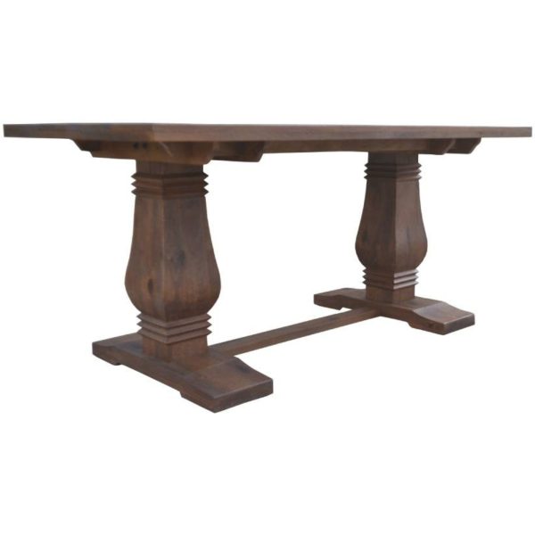 Florence  High Dining Table 200cm French Provincial Pedestal Solid Timber Wood For Sale