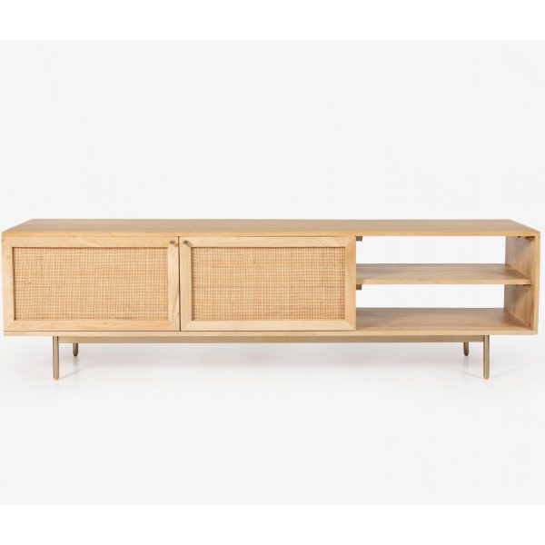 Martina ETU Entertainment TV Unit 175cm Solid Mango Wood Rattan Furniture Online