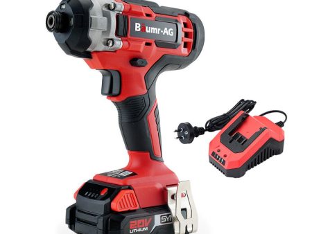 BAUMR-AG 20V Cordless Impact Driver Lithium Screwdriver Kit w  Battery Charger on Sale