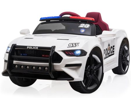 ROVO KIDS Ride-On Car Patrol Electric Battery Powered Toy White Online Sale