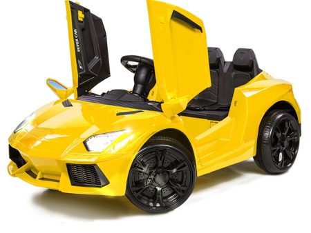 ROVO KIDS Ride-On Car LAMBORGHINI Inspired - Electric Battery Remote Yellow on Sale