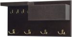 Wood Entryway Coat Rack with 2 Leather Tray(Brown) Online Hot Sale