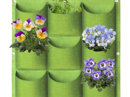 9 Pockets Wall Hanging Planter Planting Grow Bag Vertical Garden Vegetable Flower Green Online now