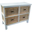 Hyssop Tallboy Wide 4 Chest of Drawers Cane Bedroom Kitchen Bathroom Storage Online now