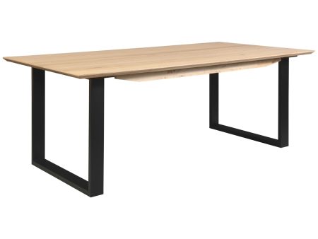 Aconite Dining Table 210cm Solid Messmate Timber Wood Black Metal Leg - Natural Discount