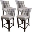 Florence  4pc High Fabric Dining Chair Bar Stool French Provincial Solid Timber Hot on Sale