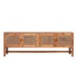 Jasmine ETU Entertainment TV Unit 160cm 4 Door Mindi Wood Rattan - Brown Online