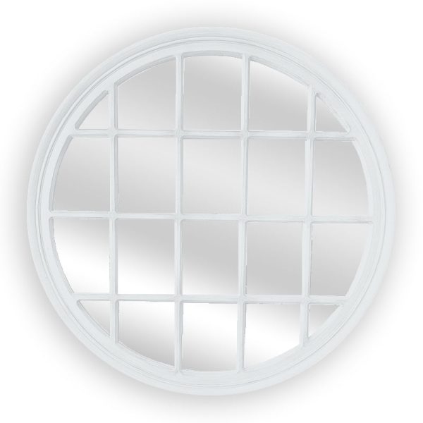 Window Style Mirror - White Circle 100cm Online Sale